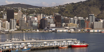 Downtown harbour in Wellington, New Zealand