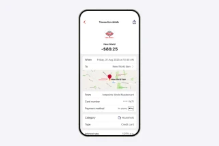 Westpac One App Transaction Screen