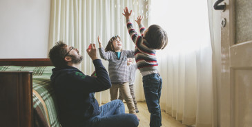 Man Having Fun With His Kids