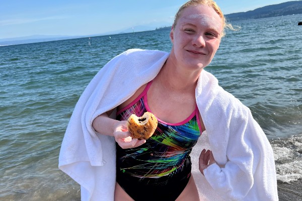 Photo of Caitlin by Lake Taupo