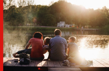 Photo of family outdoors