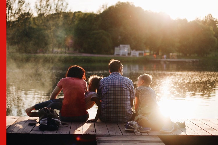 Photo of family outdoors