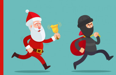 Animation of Santa chasing a thief