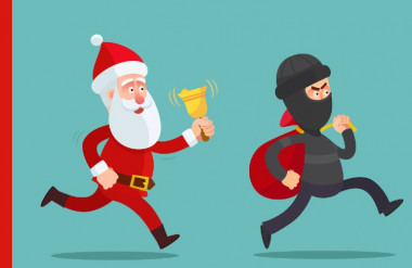 Christmas Scams Animation of Santa chasing a thief