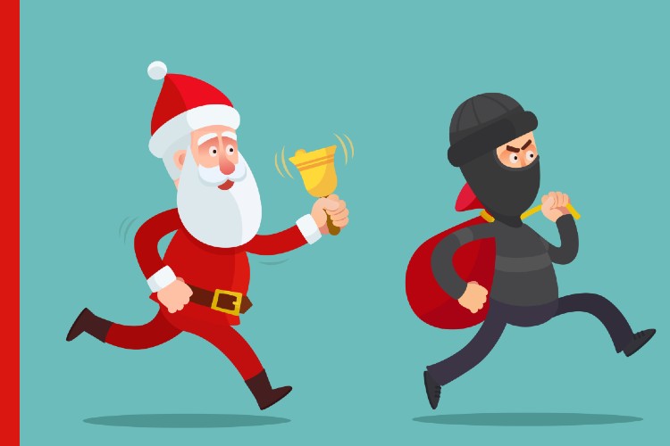 Christmas Scams Animation of Santa chasing a thief