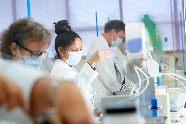 Photo of staff inside the LIC lab