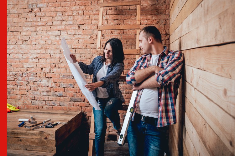 Photo of couple planning a renovation