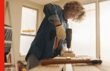 Reno A woman drilling a board