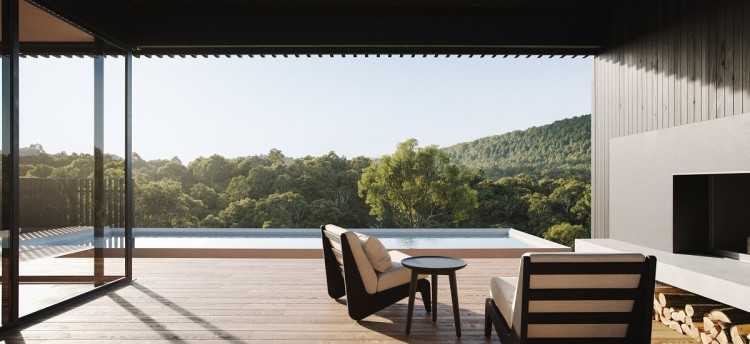 Outdoor deck on house on  Waiheke Island