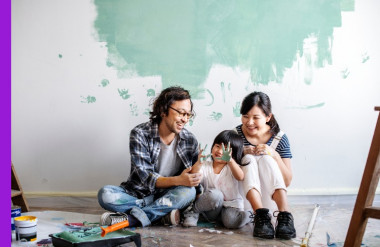 Photo of family renovating their home